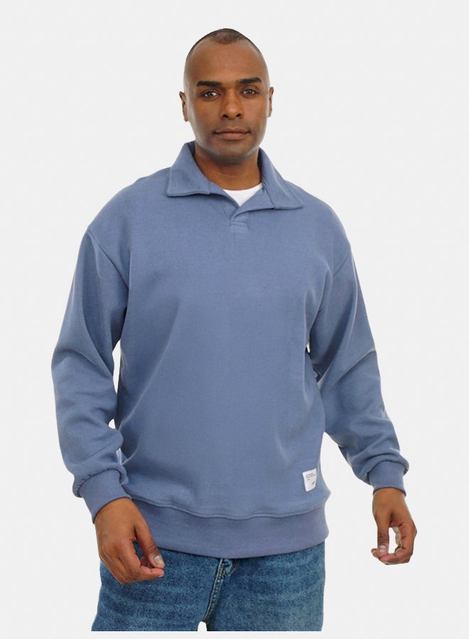 FIRE WOOD FireWood Cashmere Knit Pullover Sweater long sleeve For Men - Indigo - Image 2